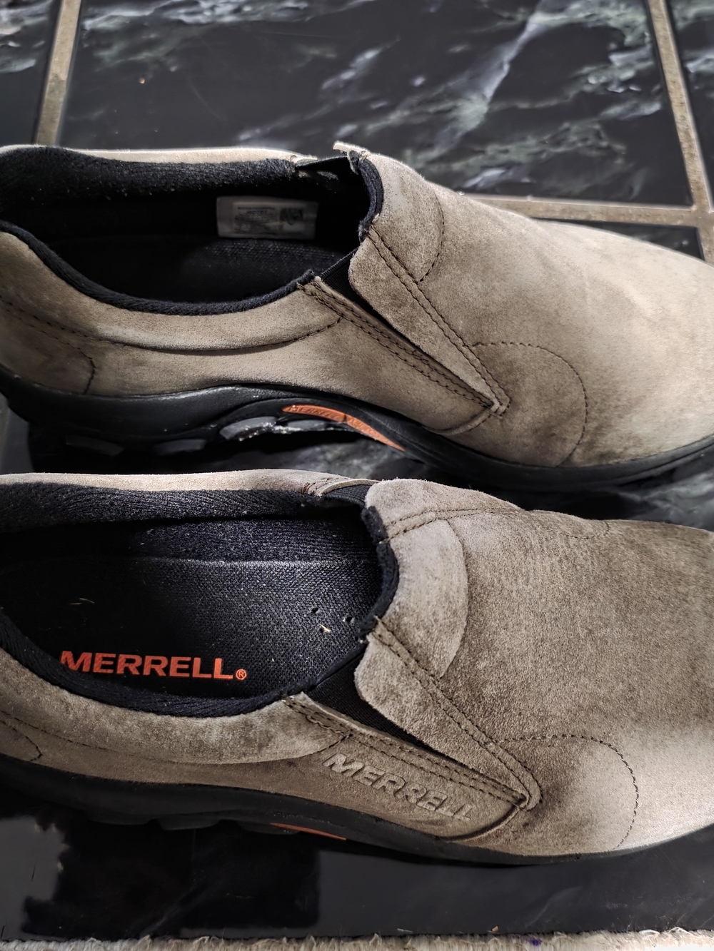 Merrell Gray Taupe Slip-On Suede Loafers